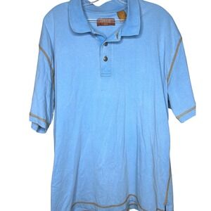 ORVIS 1856 Large Light Blue‎ Cotton Short Sleeve Polo Shirt
